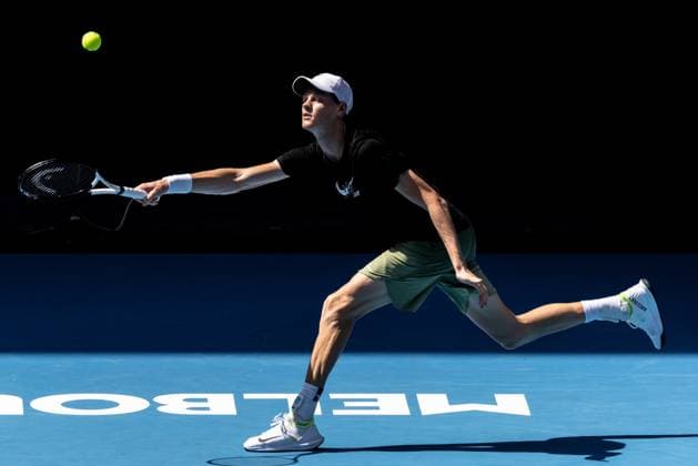 TENNIS AUSTRALIAN OPEN PRACTICE, Jannik Sinner of Italy during an Australian Open practice session at Melbourne Park in Melbourne, Thursday, January 12, 2023. ( NO ARCHIVING, EDITORIAL USE ONLY, NO USE IN BOOKS WITHOUT CONSENT MELBOURNE VICTORIA AUSTRALIA  Copyright: xDIEGOxFEDELEx 20230112001751396650