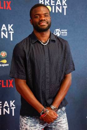 Frances Tiafoe Frances Tiafoe, Netflix Breakpoint Red carpet event, Australian Open 2023, Melbourne Park, Victoria, Australia. Australian Open - Melbourne Park - Melbourne - Victoria - Australia - 12 01 2023. Copyright: xJuergenxHasenkopfx