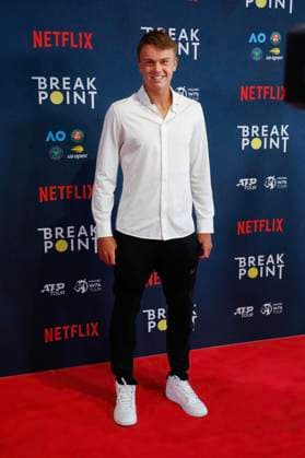 Holger Rune Holger Rune, Netflix Breakpoint Red carpet event, Australian Open 2023, Melbourne Park, Victoria, Australia. Australian Open - Melbourne Park - Melbourne - Victoria - Australia - 12 01 2023. Copyright: xJuergenxHasenkopfx