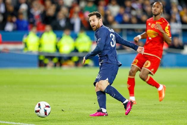 2023.01.11 Paris, La Ligue 1 Paris Saint Germain - SCO Angers v.l., Leonel Messi (Paris Saint-Germain) Goal scored, Tor zum 2:0 Copyright: AntonioxBorga