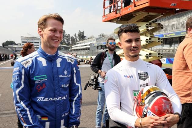 Maximilian Günter (GER) Maserati und Pascal Wehrlein (GER), TAG Heuer Porsche, lachend, Formel E FIA Weltmeisterschaft, Saison 9, Mexiko- City E- Prix, 12.01.2023, MEX