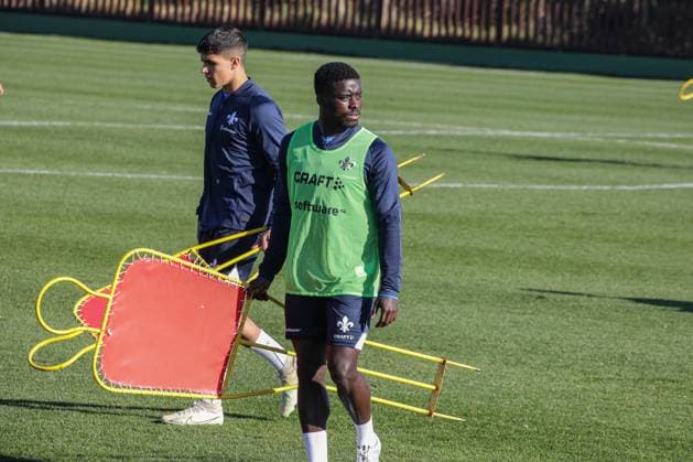 Braydon Manu und Fabio Torsiello im Trainingslager Trainingsvorbereitung Winterpause 2022 23 Darmstadt 98, am 12.01.23 in , El Saler Photo: Alfio Marino; xamx