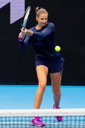 January 13, 2023, Melbourne, Victoria, Australia: MELBOURNE, AUSTRALIA - JANUARY 13: KaroloÂ­na PloÂ­AÂ¡kovoÂ¡ (CZH) practices ahead of the 2023 Australian Open at Melbourne Park on January 13, 2023 in Melbourne, Australia. Melbourne Australia - ZUMAp121 20230113_zsp_p121_036 Copyright: xChrisxPutnamx