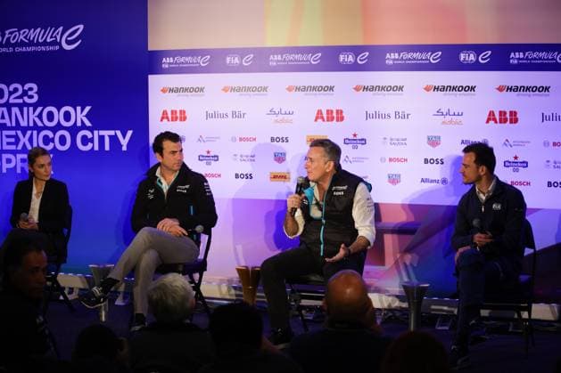 LONGO Alberto, Formula E Chief Championship Officer & Co Founder, portrait and AGAG Alejandro (spa) CEO of Formula E Holding, portrait during the 2023 Mexico City ePrix, 1st meeting of the 2022-23 ABB FIA Formula E World Championship, WM, Weltmeisterschaft on the Autodromo Hermanos Rodriguez from January 12 to 14, in Mexico City, Mexico - AUTO - 2023 FORMULA E MEXICO CITY ePRIX DPPI Panoramic  03423001_0A3A3446.JPG