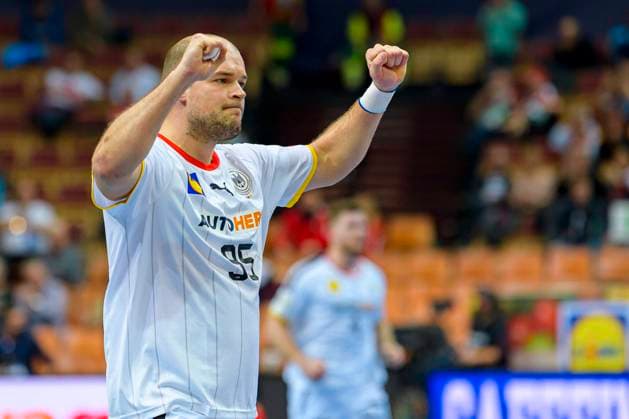 Katowice, 13. Januar 2023: Handball IHF WM, Vorrunde, Gruppe E, Deutschland - Katar Paul Drux (Deutschland) Jubel Freude Emotion Katowice Spodek Arena Polen