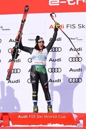 Bilder des Jahres 2023, Sport 01 Januar Sport Themen der Woche KW02 ALPINE SKIING - FIS WC Sankt Anton am Arlberg SANKT ANTON,AUSTRIA,14.JAN.23 - ALPINE SKIING - FIS World Cup, Super G, ladies. Image shows the rejoicing of Federica Brignone (ITA).  GEPAxpictures xDanielxSchoenherr