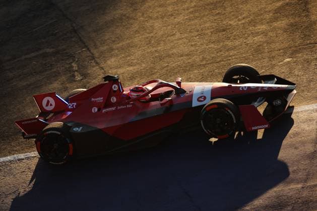 27 DENNIS Jake (gbr), Avalanche Andretti Formula E, Spark-Porsche, Porsche 99X Electric, action during the 2023 Mexico City ePrix, 1st meeting of the 2022-23 ABB FIA Formula E World Championship, WM, Weltmeisterschaft on the Autodromo Hermanos Rodriguez from January 12 to 14, in Mexico City, Mexico - AUTO - 2023 FORMULA E MEXICO CITY ePRIX DPPI Panoramic  03423001_0A3A7828
