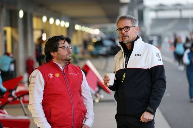 Frederic Bertrand (FRA) Mahindra-Geschäftsführer und Thomas laudenbach (GER) Leiter Porsche Motorsport, Formel E FIA Weltmeisterschaft, Saison 9, Mexiko- City E- Prix, 14.01.2023, MEX
