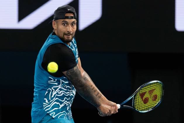 January 13, 2023, Melbourne, Victoria, Australia: MELBOURNE, AUSTRALIA - JANUARY 13: Nick Kyrgios of Australia plays against Novak Djokovic of Serbia in an Arena Showdown charity match ahead of the 2023 Australian Open at Melbourne Park on January 13, 2023 in Melbourne, Australia. Melbourne Australia - ZUMAp121 20230113_zsp_p121_111 Copyright: xChrisxPutnamx