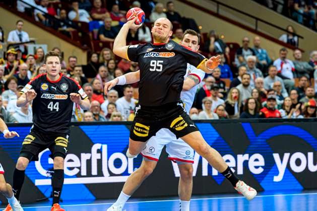 Katowice, 15. Januar 2023: Handball IHF WM, Vorrunde, Gruppe E, Deutschland - Serbien Paul Drux (Deutschland) Katowice Spodek Arena Polen