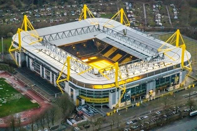 Luftbild, Signal Iduna Park, Bundesligastadion BVB 09 Dortmund, Westfalenhalle, Dortmund, Ruhrgebiet, Nordrhein-Westfalen, Deutschland !ACHTUNGxMINDESTHONORARx60xEURO!
