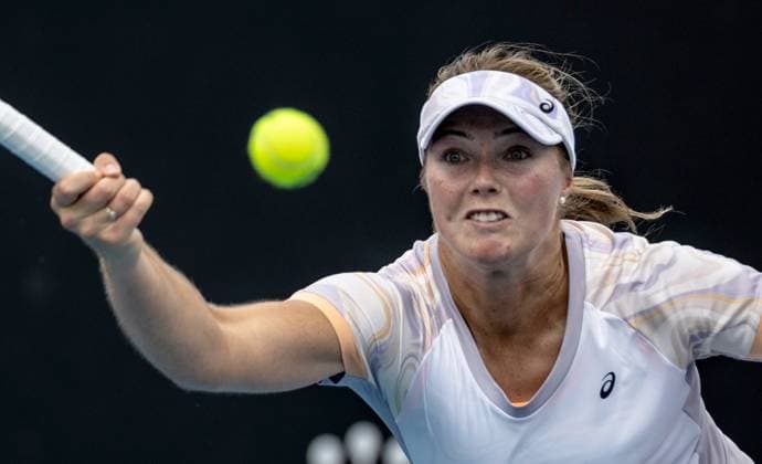 TENNIS AUSTRALIAN OPEN, Olivia Gadecki of Australia during her Women?s Singles 1st round match against Polina Kudermetova of Russia on Day 1 of the 2023 Australian Open tennis tournament at Melbourne Park in Melbourne, Monday, January 16, 2023. ( NO ARCHIVING, EDITORIAL USE ONLY, NO USE IN BOOKS WITHOUT CONSENT MELBOURNE VICTORIA AUSTRALIA  Copyright: xDIEGOxFEDELEx 20230116001752927015