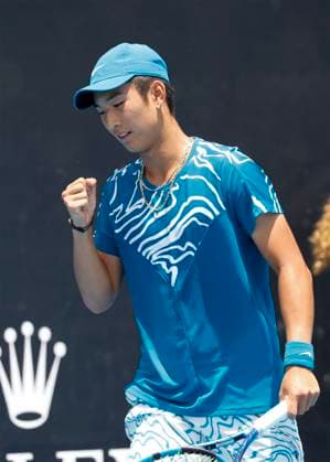 Juncheng Shang (CHN), Australian Open 2023, Melbourne Park, Melbourne, Victoria, Australia. Copyright: xJuergenxHasenkopfx