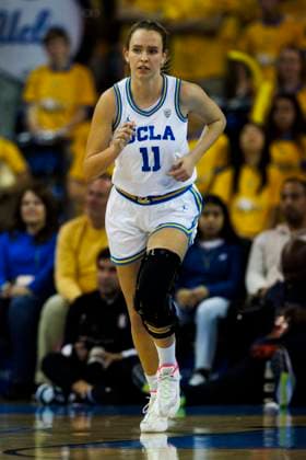 LOS ANGELES, CA - JANUARY 13: UCLA Bruins forward Emily Bessoir (11) defends during the women™s college basketball game between Stanford Cardinal and UCLA Bruins on January 13, 2023 at Pauley Pavilion in Los Angeles, CA. (Photo by Ric Tapia Icon Sportswire) COLLEGE BASKETBALL: JAN 13 Women s Stanford at UCLA Icon269230113087
