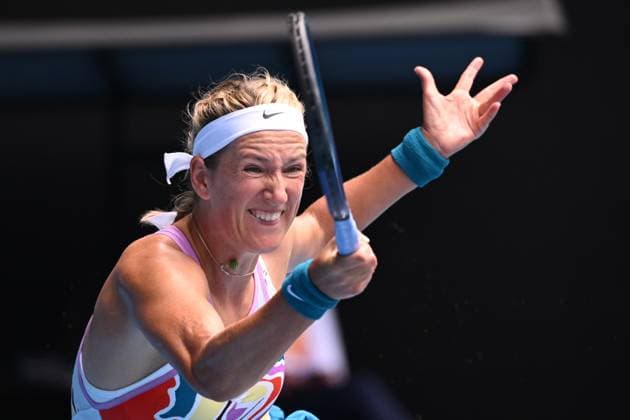 TENNIS AUSTRALIAN OPEN, Victoria Azarenka of Belarus in action during her Women?s Singles 1st Round match against Sofia Kenin of the U.S. during the 2023 Australian Open tennis tournament at Melbourne Park in Melbourne, Monday, January 16, 2023. ( NO ARCHIVING, EDITORIAL USE ONLY, NO USE IN BOOKS WITHOUT CONSENT MELBOURNE VICTORIA AUSTRALIA  Copyright: xJAMESxROSSx 20230116001752977629