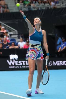 Petra Kvitova of Czech Republic serves during round 1 match between Petra Kvitova of Czech Republic and Alison Van Uytvanck of Belgium Day 1 at the Australian Open Tennis 2023 at KIA Arena, Melbourne, Australia on 16 January 2023. Copyright: xPeterxDovganx 34780085