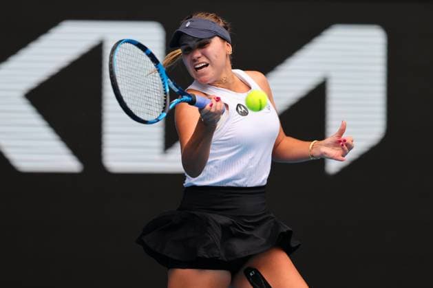 Sofia Kenin of USA plays a shot during round 1 match between Sofia Kenin of USA and Victoria Azarenka Day 1 at the Australian Open Tennis 2023 at Margaret Court Arena, Melbourne, Australia on 16 January 2023. Copyright: xPeterxDovganx 34780129