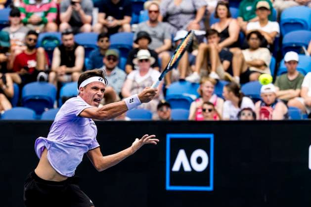 MELBOURNE, VIC - JANUARY 16: Daniel Altmaier of Germany in action during Round 1 of the 2023 Australian Open on January 16 2023, at Melbourne Park in Melbourne, Australia. (Photo by Jason Heidrich Icon Sportswire) TENNIS: JAN 16 Australian Open Icon220116147