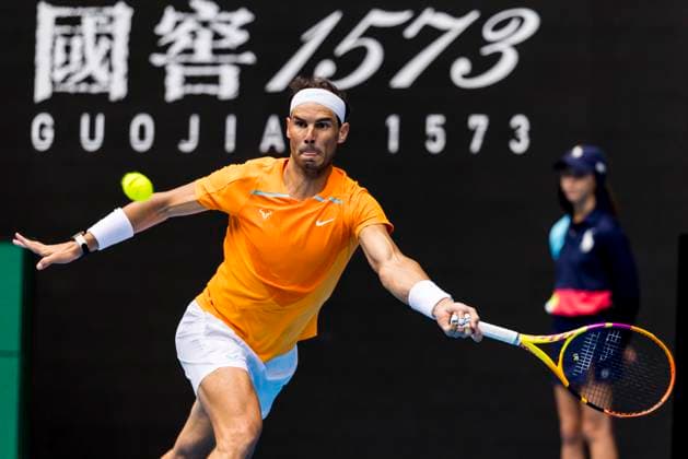 MELBOURNE, VIC - JANUARY 16: Rafael Nadal of Spain in action during Round 1 of the 2023 Australian Open on January 16 2023, at Melbourne Park in Melbourne, Australia. (Photo by Jason Heidrich Icon Sportswire) TENNIS: JAN 16 Australian Open Icon220116151