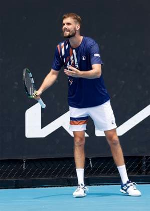 Oscar Otte (GER), Australian Open 2023, Melbourne Park, Melbourne, Victoria, Australia., Oscar Otte (GER) reagiert veraergert, Aerger, enttaeuscht, Enttaeuschung, Emotion Australian Open 2023 Copyright: xJuergenxHasenkopfx