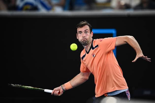 Mandatory Credit: Photo by James Gourley Shutterstock (13714310en) Quentin Halys in action during his first round match Australian Open, Day One, Tennis, Melbourne Park, Melbourne, Australia - 16 Jan 2023 Australian Open, Day One, Tennis, Melbourne Park, Melbourne, Australia - 16 Jan 2023 Copyright: xJamesxGourley Shutterstockx 13714310en