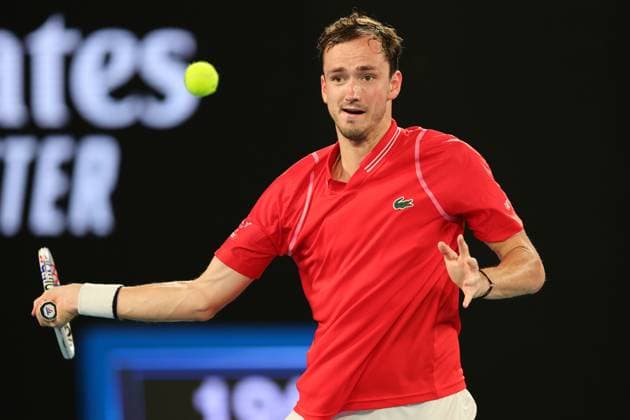 Daniil Medvedev plays a shot during round 1 match between Daniil Medvedev and Marcos Giron of USA Day 1 at the Australian Open Tennis 2023 at Rod Laver Arena, Melbourne, Australia on 16 January 2023. Copyright: xPeterxDovganx 34780271
