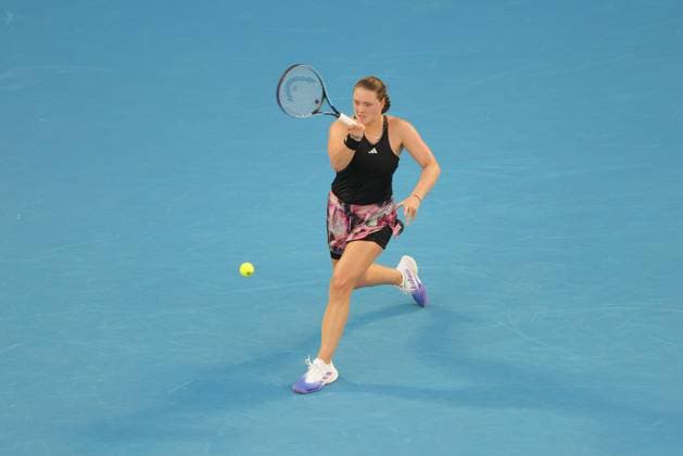 Julie Niemeier, GER, during first round of 2023 Australian Open in Melbourne, 16 01 2023; -