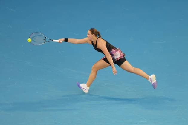 Julie Niemeier, GER, during first round of 2023 Australian Open in Melbourne, 16 01 2023; -