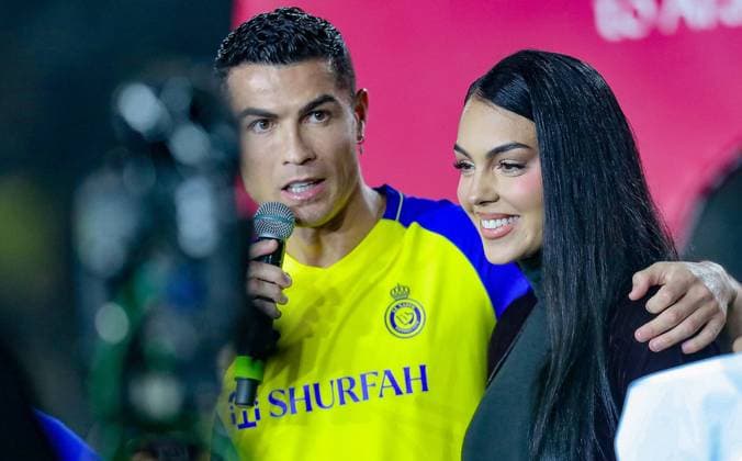 Cristiano Ronaldo presentation as new Al Nassr FC Georgina Rodriguez attends Portuguese football player Cristiano Ronaldo presentation as new Al Nassr FC player at Mrsool Park Stadium on January 03, 2023 in Riyadh, Saudi Arabia. Riyadh Mrsool Park Stadium Saudi Arabia  Copyright: xStringerx A49I0898