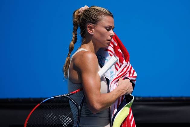 January 17, 2023: Camila GIORGI of Italy in action against Anastasia PAVLYUCHENKOVA in the Women s Singles match on day 2 of the 2023 Australian Open on Rod Laver Arena, in Melbourne, Australia. Cal Media. USA - ZUMAc04_ 20230117_zaf_c04_004 Copyright: xSydneyxLowx