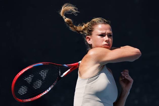 January 17, 2023: Camila GIORGI of Italy in action against Anastasia PAVLYUCHENKOVA in the Women s Singles match on day 2 of the 2023 Australian Open on Rod Laver Arena, in Melbourne, Australia. Cal Media. USA - ZUMAc04_ 20230117_zaf_c04_008 Copyright: xSydneyxLowx
