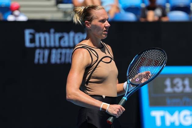 Kaia Kanepi of Estonia in action during round 1 match between Kaia Kanepi of Estonia and Kimberly Birrell of Australia Day 2 at the Australian Open Tennis 2023 at KIA Arena, Melbourne, Australia on 17 January 2023. Copyright: xPeterxDovganx 34780365