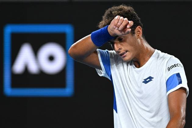 TENNIS AUSTRALIAN OPEN, Juan Pablo Varillas of Peru during his first round match against Alexander Zverev of Germany at the 2023 Australian Open tennis tournament at Melbourne Park in Melbourne, Tuesday, January 17, 2023. ( NO ARCHIVING, EDITORIAL USE ONLY, NO USE IN BOOKS WITHOUT CONSENT MELBOURNE VICTORIA AUSTRALIA  Copyright: xLUKASxCOCHx 20230117001753414250