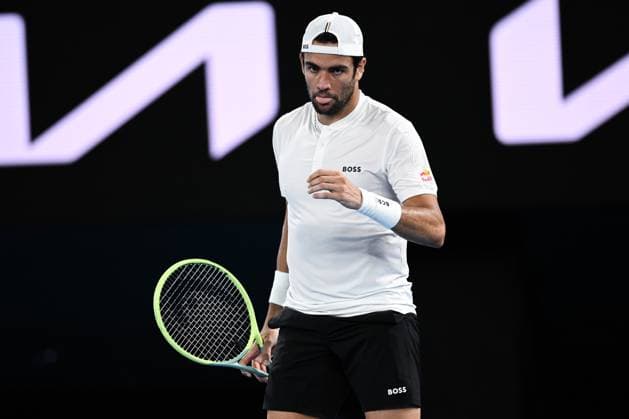 Mandatory Credit: Photo by James Gourley Shutterstock (13716760ci) Matteo Berrettini reacts during his first round match Australian Open, Day Two, Tennis, Melbourne Park, Melbourne, Australia - 17 Jan 2023 Australian Open, Day Two, Tennis, Melbourne Park, Melbourne, Australia - 17 Jan 2023 Copyright: xJamesxGourley Shutterstockx 13716760ci