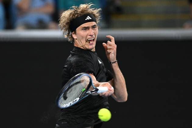TENNIS AUSTRALIAN OPEN, Alexander Zverev of Germany returns during his first round match against Juan Pablo Varillas of Peru at the 2023 Australian Open tennis tournament at Melbourne Park in Melbourne, Tuesday, January 17, 2023. ( NO ARCHIVING, EDITORIAL USE ONLY, NO USE IN BOOKS WITHOUT CONSENT MELBOURNE VICTORIA AUSTRALIA  Copyright: xLUKASxCOCHx 20230117001753415631