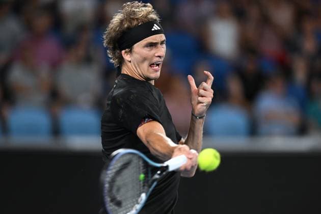 TENNIS AUSTRALIAN OPEN, Alexander Zverev of Germany returns during his first round match against Juan Pablo Varillas of Peru at the 2023 Australian Open tennis tournament at Melbourne Park in Melbourne, Tuesday, January 17, 2023. ( NO ARCHIVING, EDITORIAL USE ONLY, NO USE IN BOOKS WITHOUT CONSENT MELBOURNE VICTORIA AUSTRALIA  Copyright: xLUKASxCOCHx 20230117001753415972