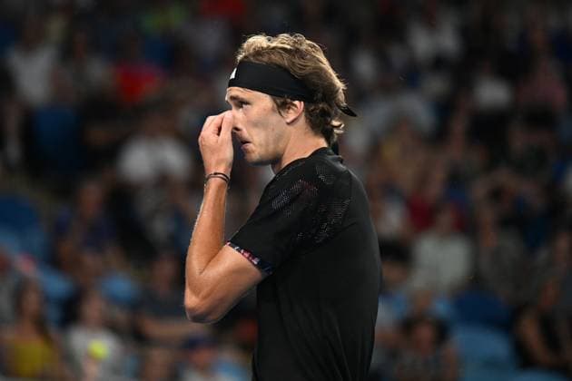 TENNIS AUSTRALIAN OPEN, Alexander Zverev of Germany looks on during his first round match against Juan Pablo Varillas of Peru at the 2023 Australian Open tennis tournament at Melbourne Park in Melbourne, Tuesday, January 17, 2023. ( NO ARCHIVING, EDITORIAL USE ONLY, NO USE IN BOOKS WITHOUT CONSENT MELBOURNE VICTORIA AUSTRALIA  Copyright: xLUKASxCOCHx 20230117001753416874
