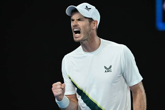 TENNIS AUSTRALIAN OPEN, Andy Murray of Great Britain celebrates during his 1st round singles match against Matteo Berrettini of Italy during 2023 Australian Open tennis tournament at Melbourne Park in Melbourne, Tuesday, January 17, 2023. ( NO ARCHIVING, EDITORIAL USE ONLY, NO USE IN BOOKS WITHOUT CONSENT MELBOURNE VICTORIA AUSTRALIA  Copyright: xJAMESxROSSx 20230117001753421290