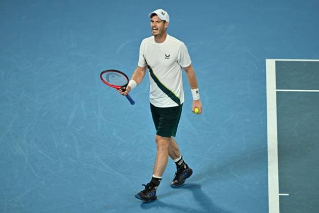 TENNIS AUSTRALIAN OPEN, Andy Murray of Great Britain during his 1st round singles match against Matteo Berrettini of Italy during 2023 Australian Open tennis tournament at Melbourne Park in Melbourne, Tuesday, January 17, 2023. ( NO ARCHIVING, EDITORIAL USE ONLY, NO USE IN BOOKS WITHOUT CONSENT MELBOURNE VICTORIA AUSTRALIA  Copyright: xJOELxCARRETTx 20230117001753455547