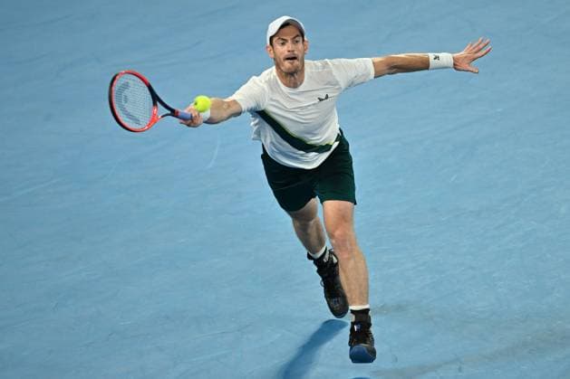 TENNIS AUSTRALIAN OPEN, Andy Murray of Great Britain returns during his 1st round singles match against Matteo Berrettini of Italy during 2023 Australian Open tennis tournament at Melbourne Park in Melbourne, Tuesday, January 17, 2023. ( NO ARCHIVING, EDITORIAL USE ONLY, NO USE IN BOOKS WITHOUT CONSENT MELBOURNE VICTORIA AUSTRALIA  Copyright: xJOELxCARRETTx 20230117001753455790