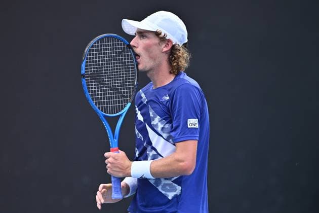 TENNIS AUSTRALIAN OPEN, Max Purcell of Australia during his 1st round singles match against Emil Ruusuvuori of Finland during 2023 Australian Open tennis tournament at Melbourne Park in Melbourne, Tuesday, January 17, 2023. ( NO ARCHIVING, EDITORIAL USE ONLY, NO USE IN BOOKS WITHOUT CONSENT MELBOURNE VICTORIA AUSTRALIA  Copyright: xJOELxCARRETTx 20230117001753458834