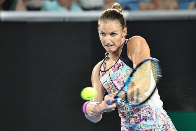 Karolina Pliskova, CZE, during first round of 2023 Australian Open in Melbourne, 17 01 2023; -