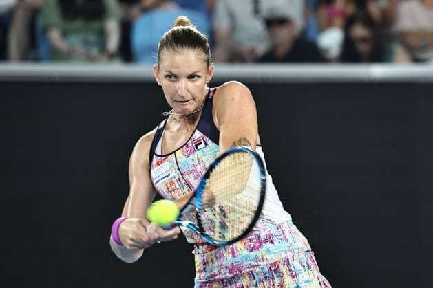 Karolina Pliskova, CZE, during first round of 2023 Australian Open in Melbourne, 17 01 2023; -