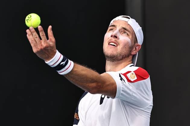 Jan-Lennard Struff, GER, during first round of 2023 Australian Open in Melbourne, 17 01 2023; -