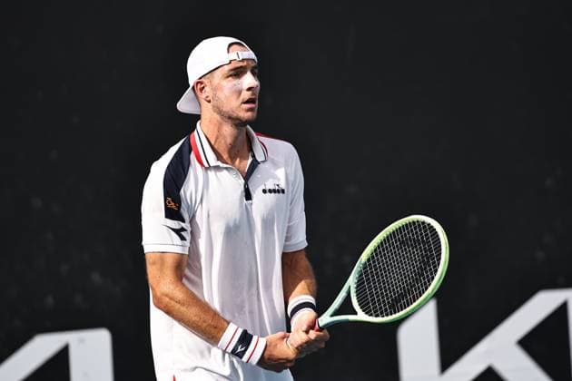 Jan-Lennard Struff, GER, during first round of 2023 Australian Open in Melbourne, 17 01 2023; -