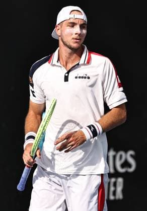 Jan-Lennard Struff, GER, during first round of 2023 Australian Open in Melbourne, 17 01 2023; -