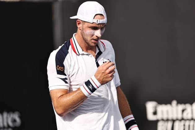 Jan-Lennard Struff, GER, during first round of 2023 Australian Open in Melbourne, 17 01 2023; -