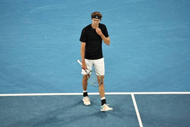 Alexander Zverev, GER, during first round of 2023 Australian Open in Melbourne, 17 01 2023; -