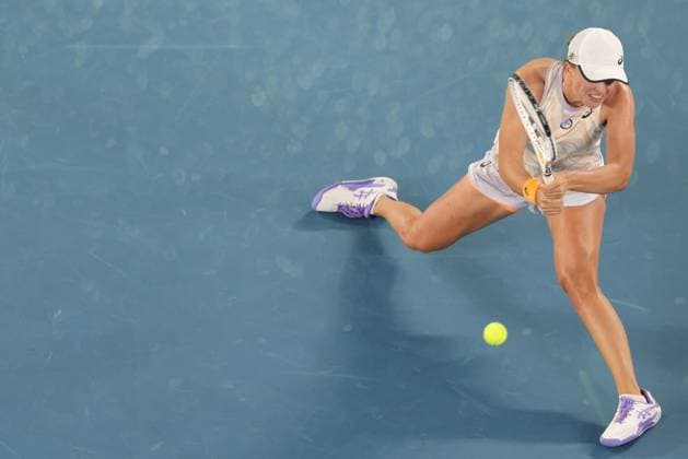 Iga Swiatek, POL, during second round of 2023 Australian Open in Melbourne, 18 01 2023; -