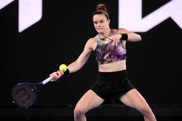 Mandatory Credit: Photo by James Gourley Shutterstock (13716764s) Maria Sakkari in action during her second round match Australian Open, Day Three, Tennis, Melbourne Park, Melbourne, Australia - 18 Jan 2023 Australian Open, Day Three, Tennis, Melbourne Park, Melbourne, Australia - 18 Jan 2023 Copyright: xJamesxGourley Shutterstockx 13716764s